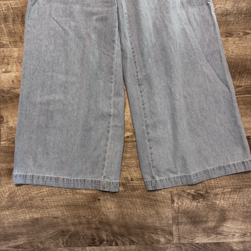 House of Harlow 1960 High Rise Blue Cotton Wide Leg Pants Womens Sz. 6 - Picture 4 of 11